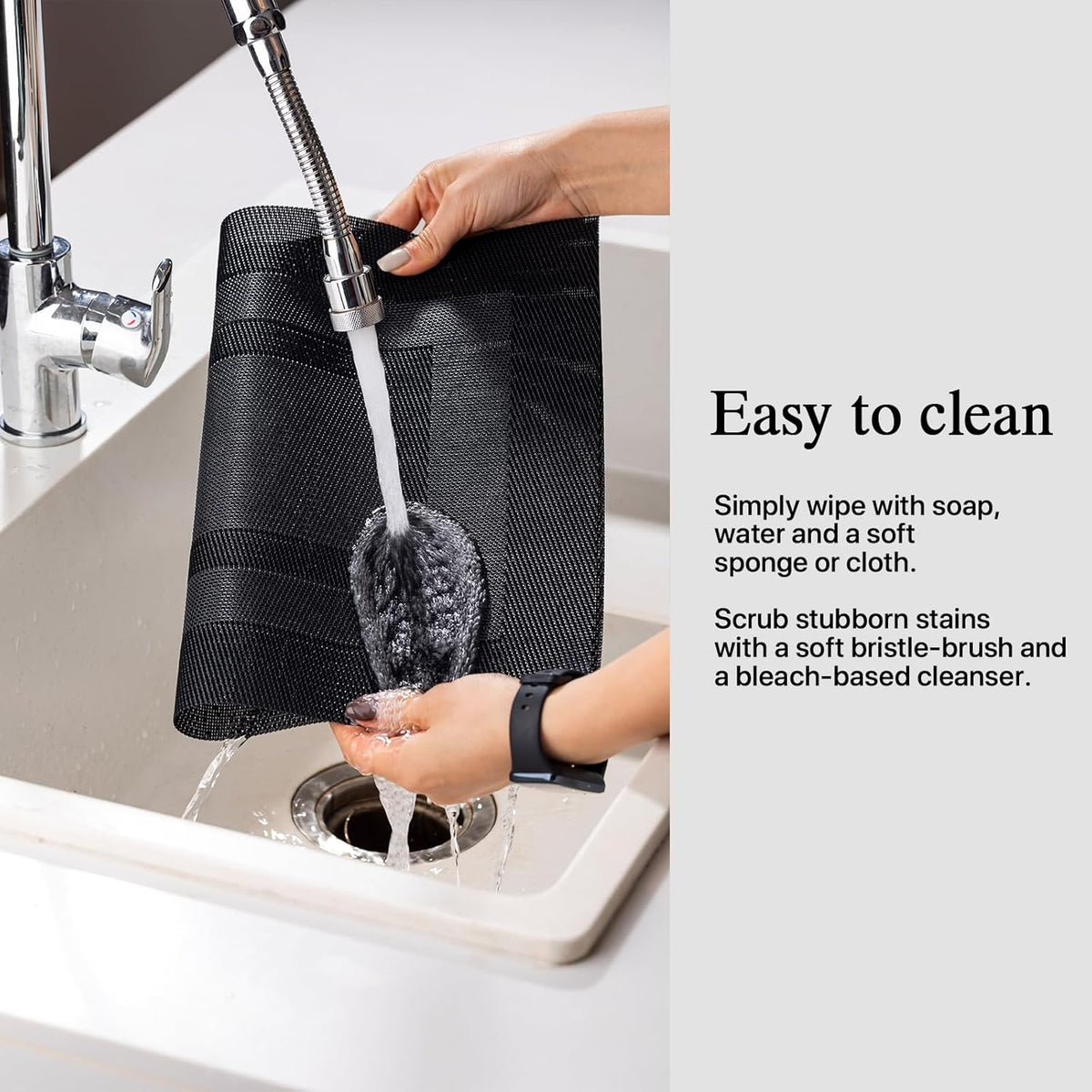 Placemat Set of 4 - Easy Clean Woven Vinyl Placemats for Dining Table, Indoor/Outdoor Place Mats