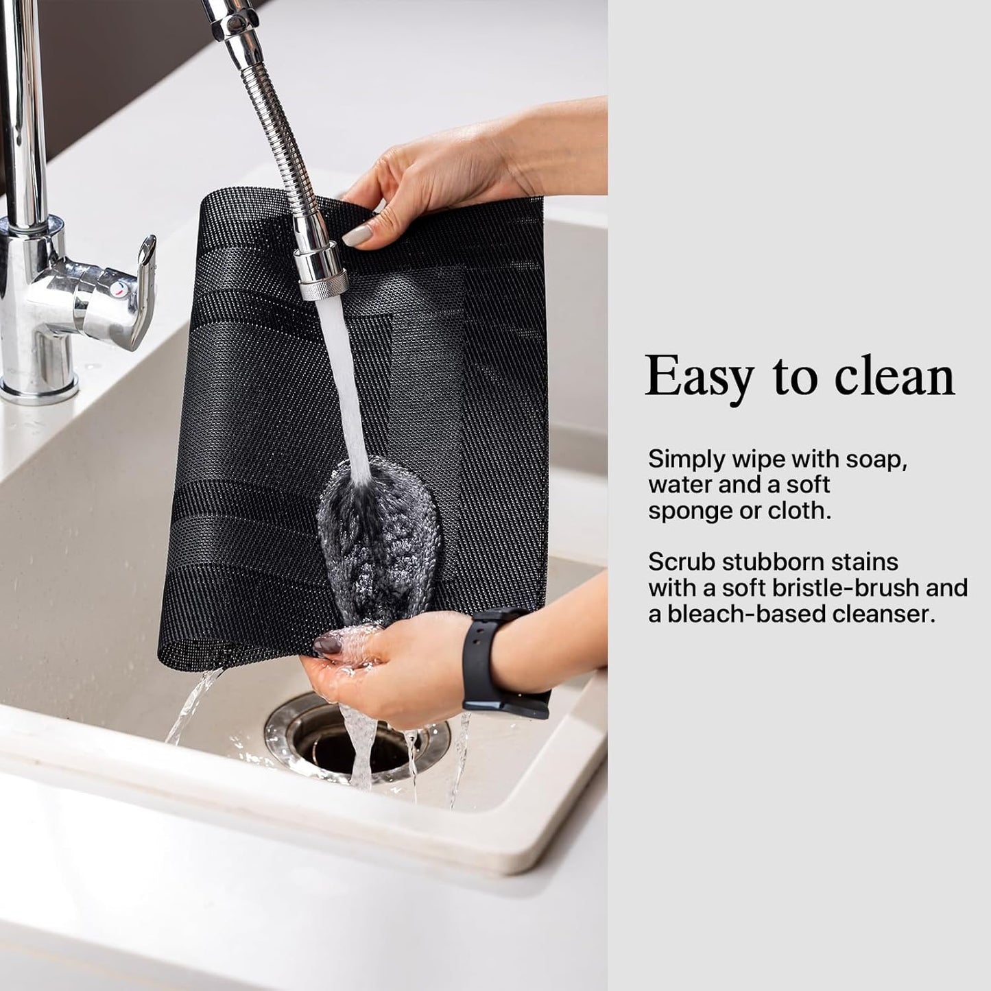 Placemats Set of 6 - Easy Clean Woven Vinyl Placemats for Dining Table, Indoor/Outdoor Place Mats