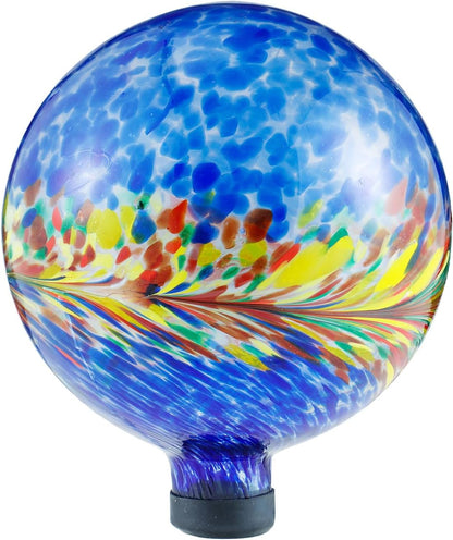 VOREEN 10-Inch Glass Gazing Ball, Outdoor Gazing Globe, Reflective Ball Yard Decoration for Homes