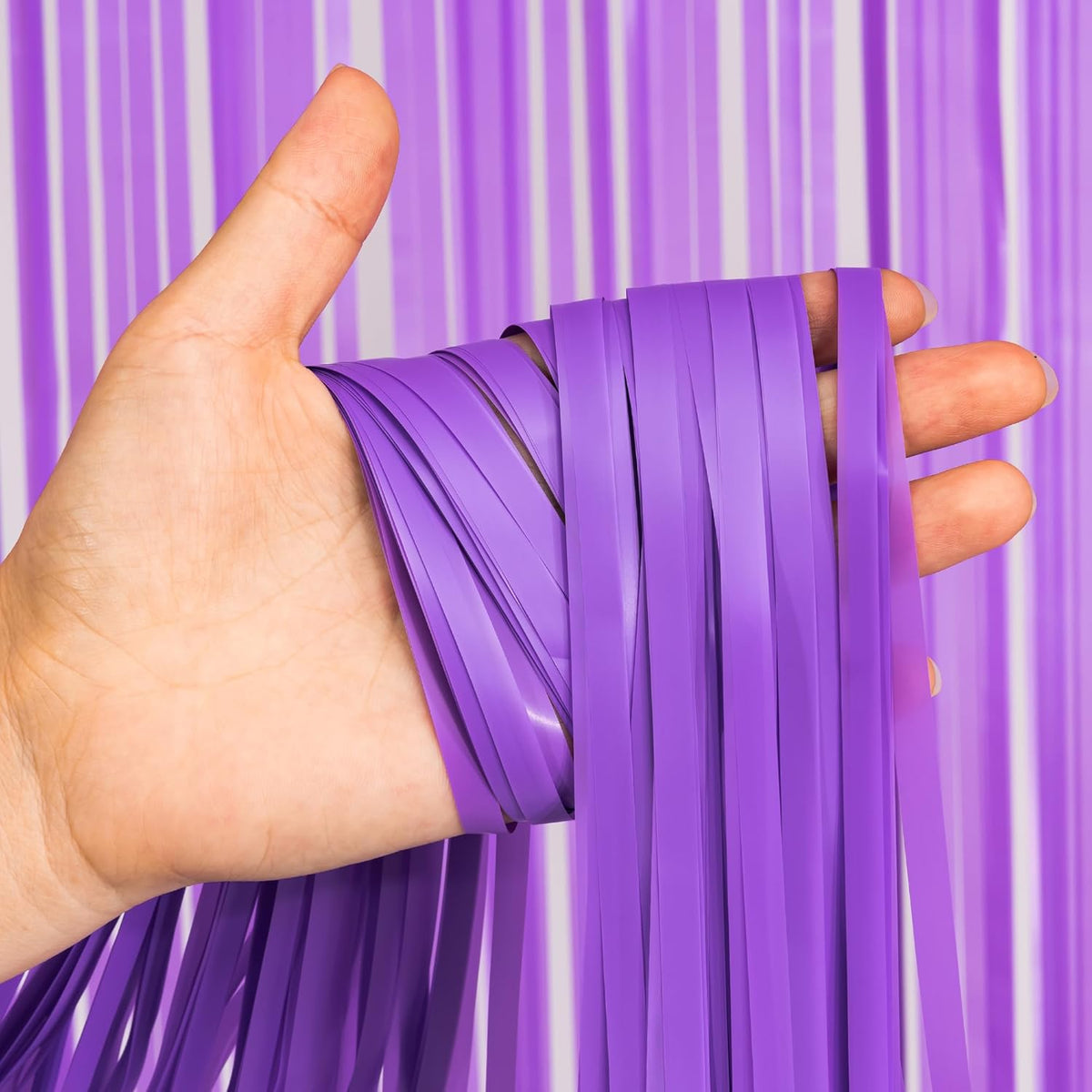 Purple Foil Fringe Party Backdrop - GREATRIL Party Streamers for Mermaid/Butterfly/Wednesdays/Star
