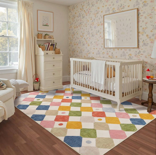 jinchan Area Rug 5x7 Kids Washable Indoor Floor Cover Non-Slip Modern Soft Rug Elementary School