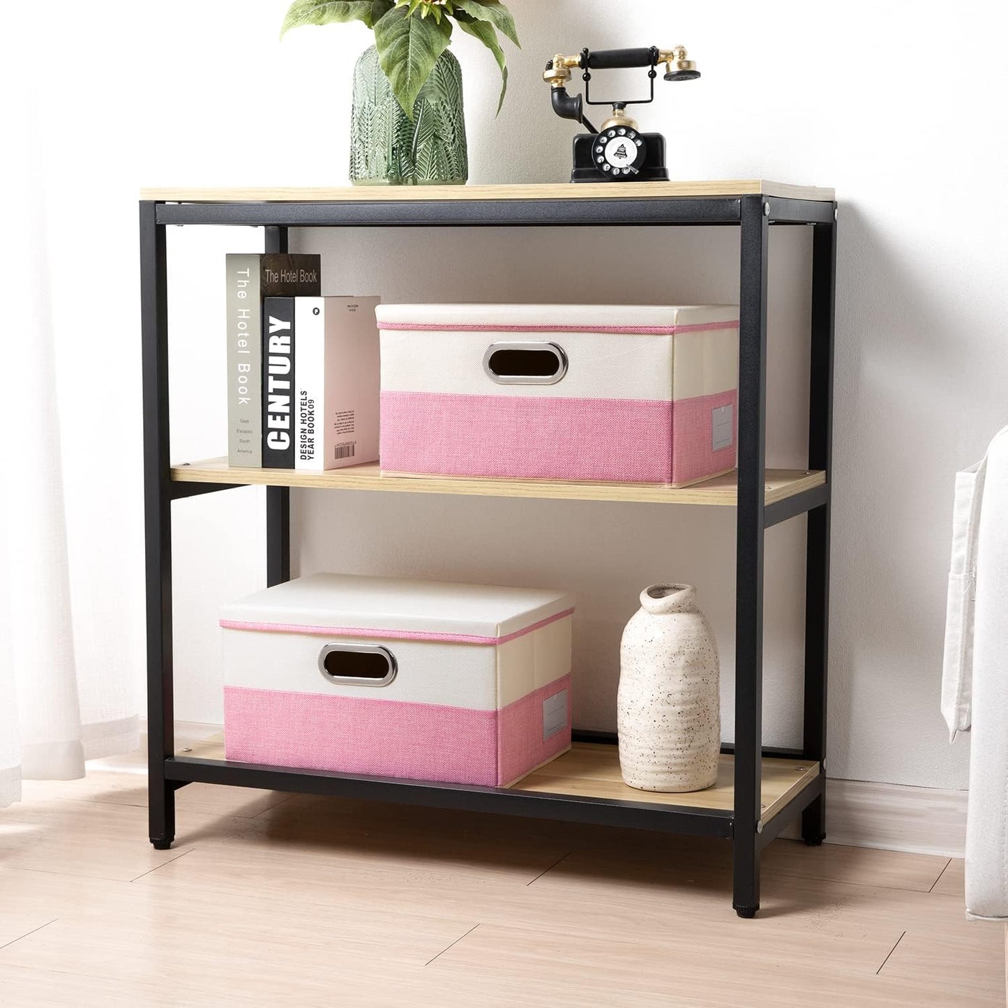 PRANDOM Collapsible Storage Bin with Lid [3-Pack] Fabric Foldable Storage Box Organizer Container