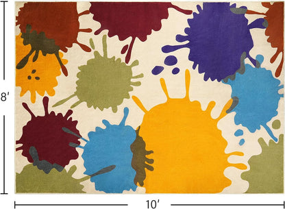 STARUIA Large Area Rug for Living Room, 8'x10' Rainbow Kids Rug for Classroom, Colorful Art