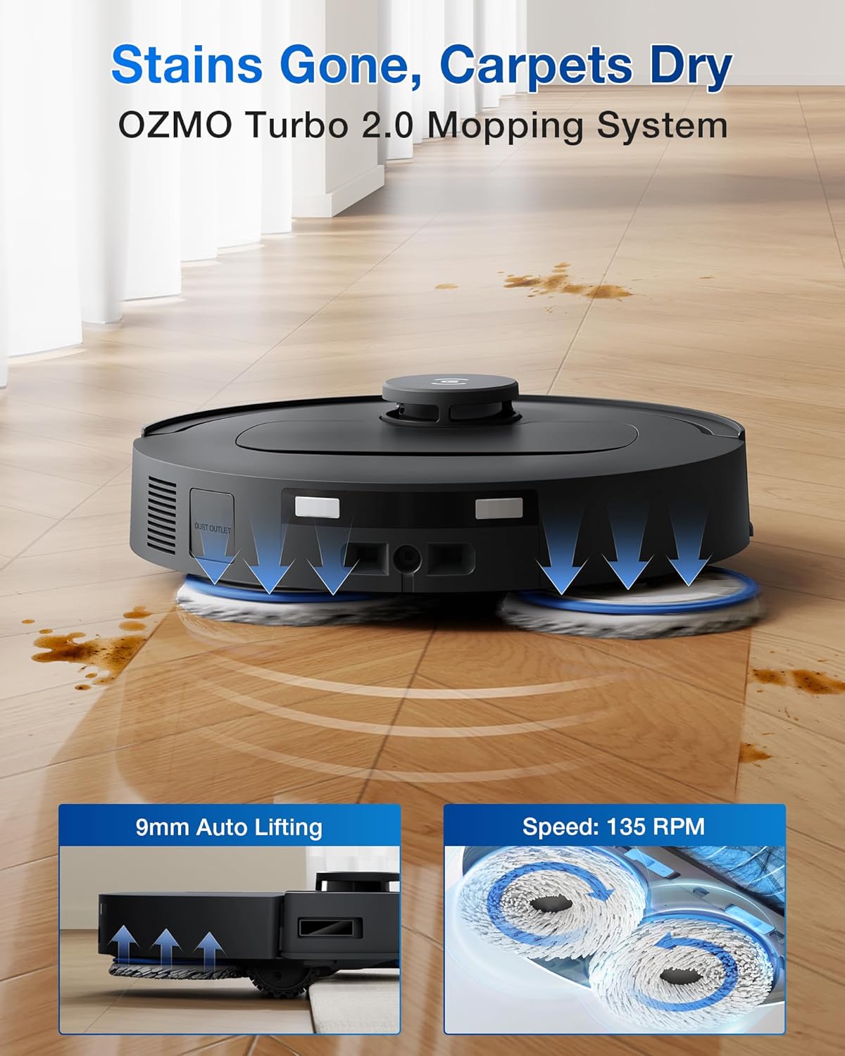 ECOVACS DEEBOT T30C Robot Vacuum and Mop, 20,000Pa Suction, TruEdge Adaptive Edge Mopping