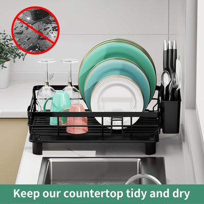 MOUKABAL Dish Drying Rack, Dish Rack, Stainless Steel Dish Racks for Kitchen Counter, Dish Drainer