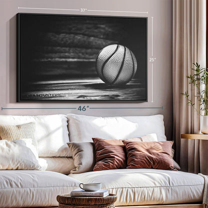 ElephantStock Basketball Wall Art - Horizontal Framed Canvas - 1-Piece Hallway Wall Decor