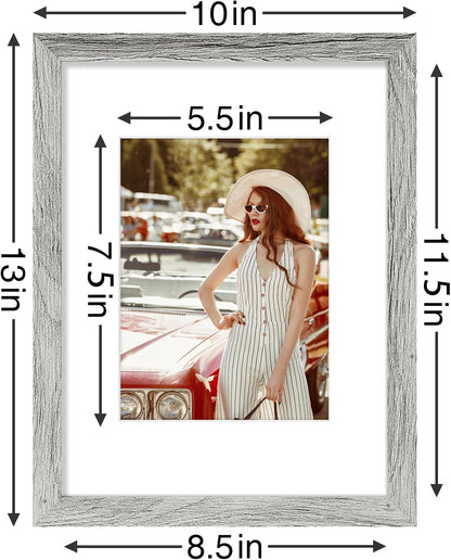 Vittanly 9x12 Picture Frames Set of 9, Shatter Resistant Plexiglass, Display 6x8 Pictures with Mat