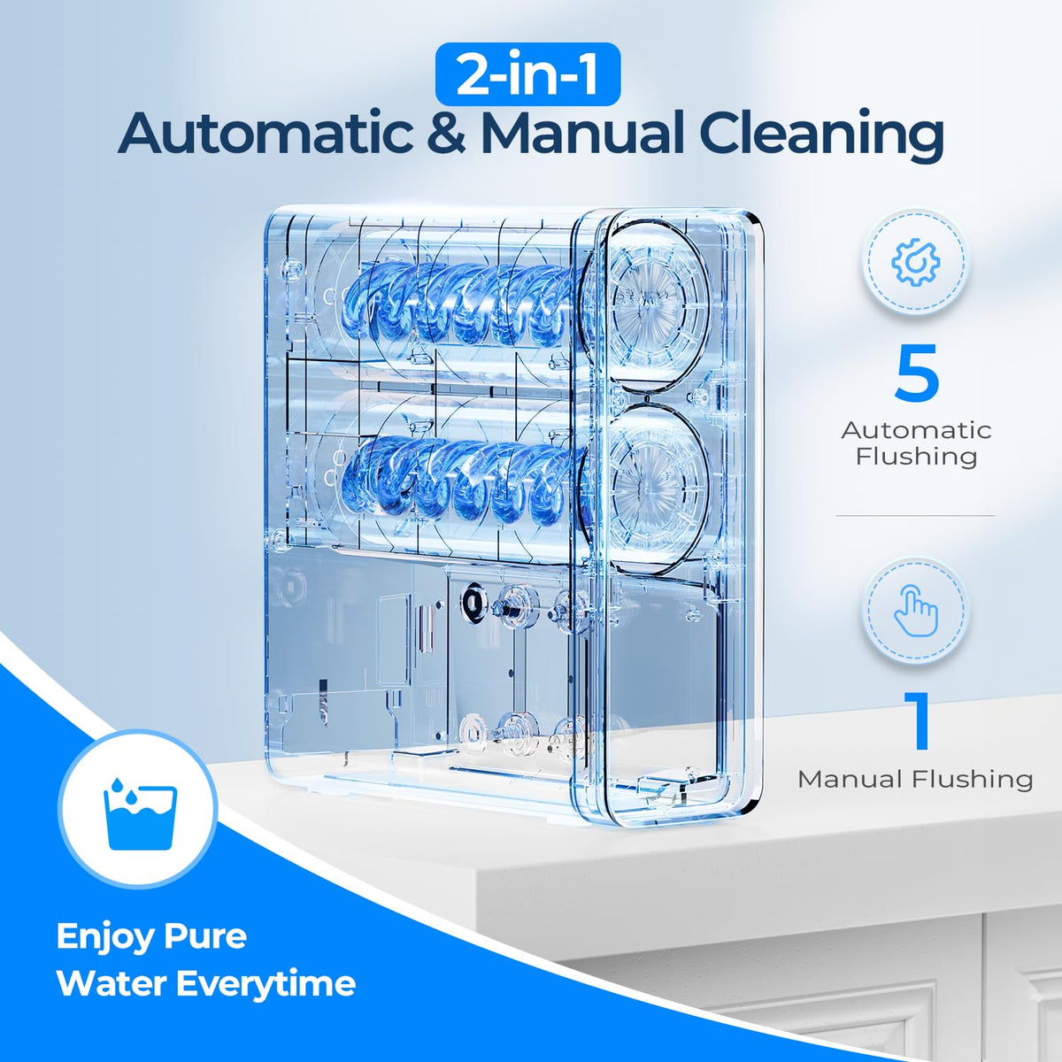 Ecoviva Under Sink Reverse Osmosis System, 8-Stage Water Filtration System, 600 GPD Water Purifier