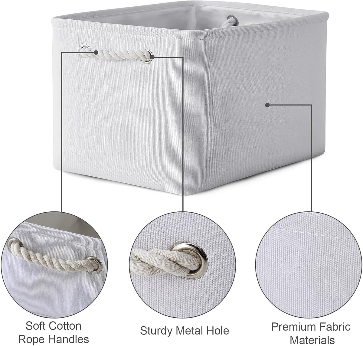 TheWarmHome Storage Basket for Shelves - 15.8x11.8x11.8 inch 3 Pack Fabric Storage Cubes