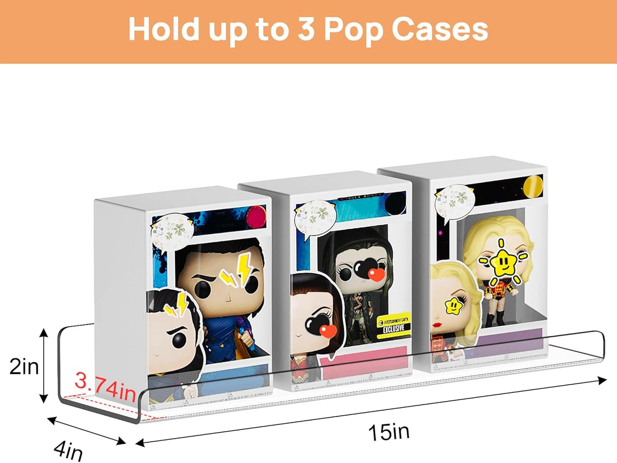 upsimples 10 Pack Acrylic Shelves Wall Organizer and Storage, 15" Display Shelf for Figure, Toy