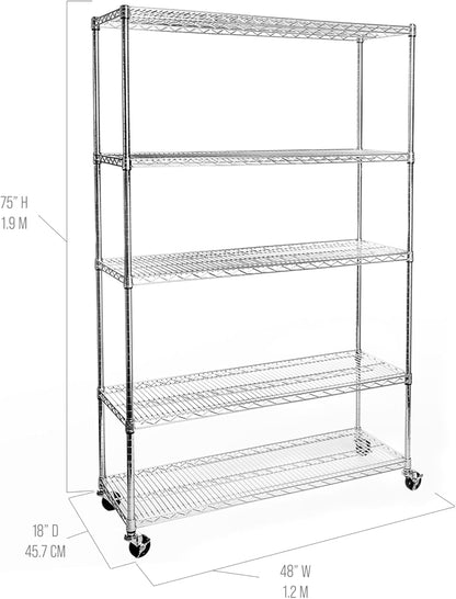 Seville Classics UltraDurable Heavy Duty NSF Solid Steel Wire Rack Storage Unit Organizer for