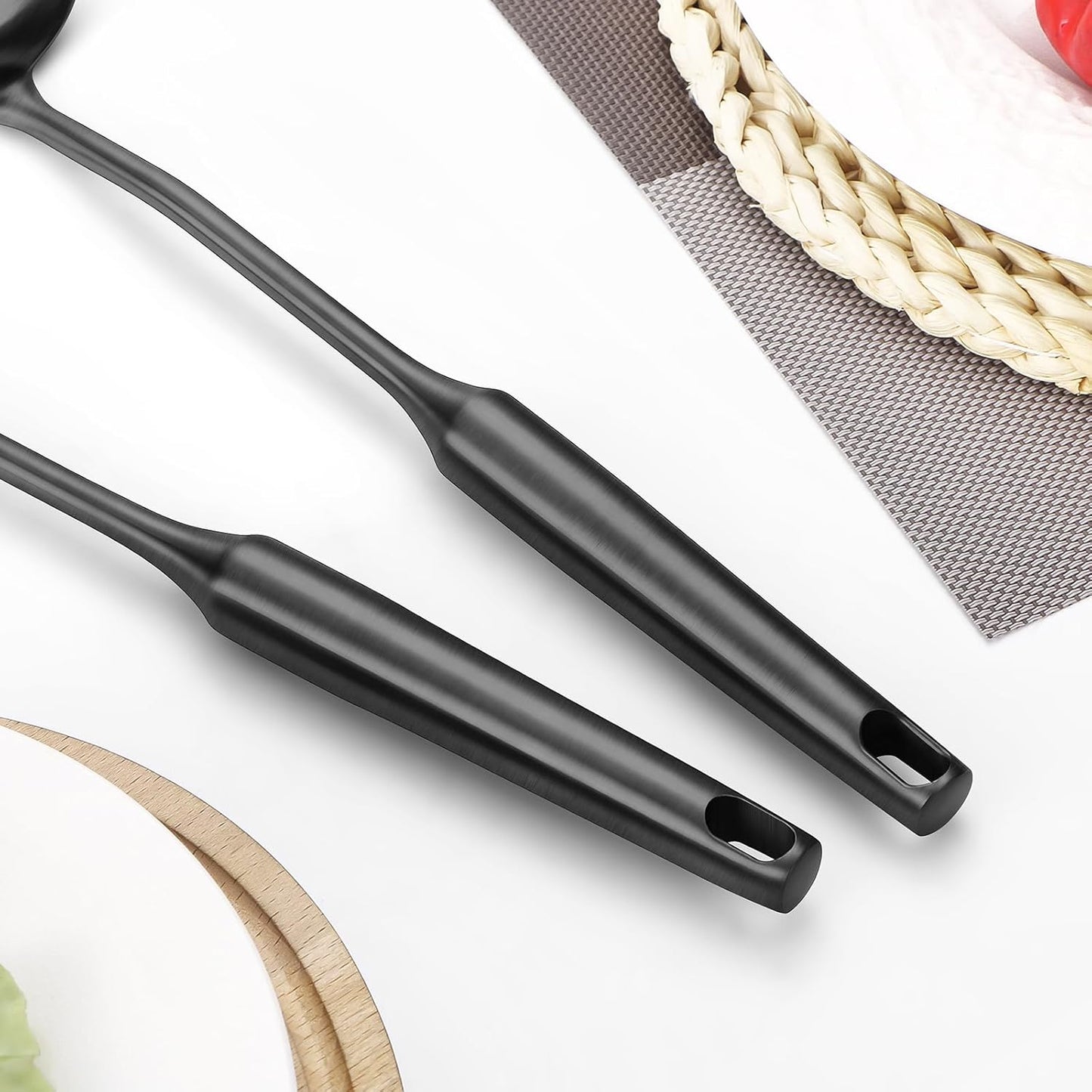 304 Stainless Steel Cooking Utensil,Kitchen Kitchen Utensil with Spatula, Solid Spoon, Ladle
