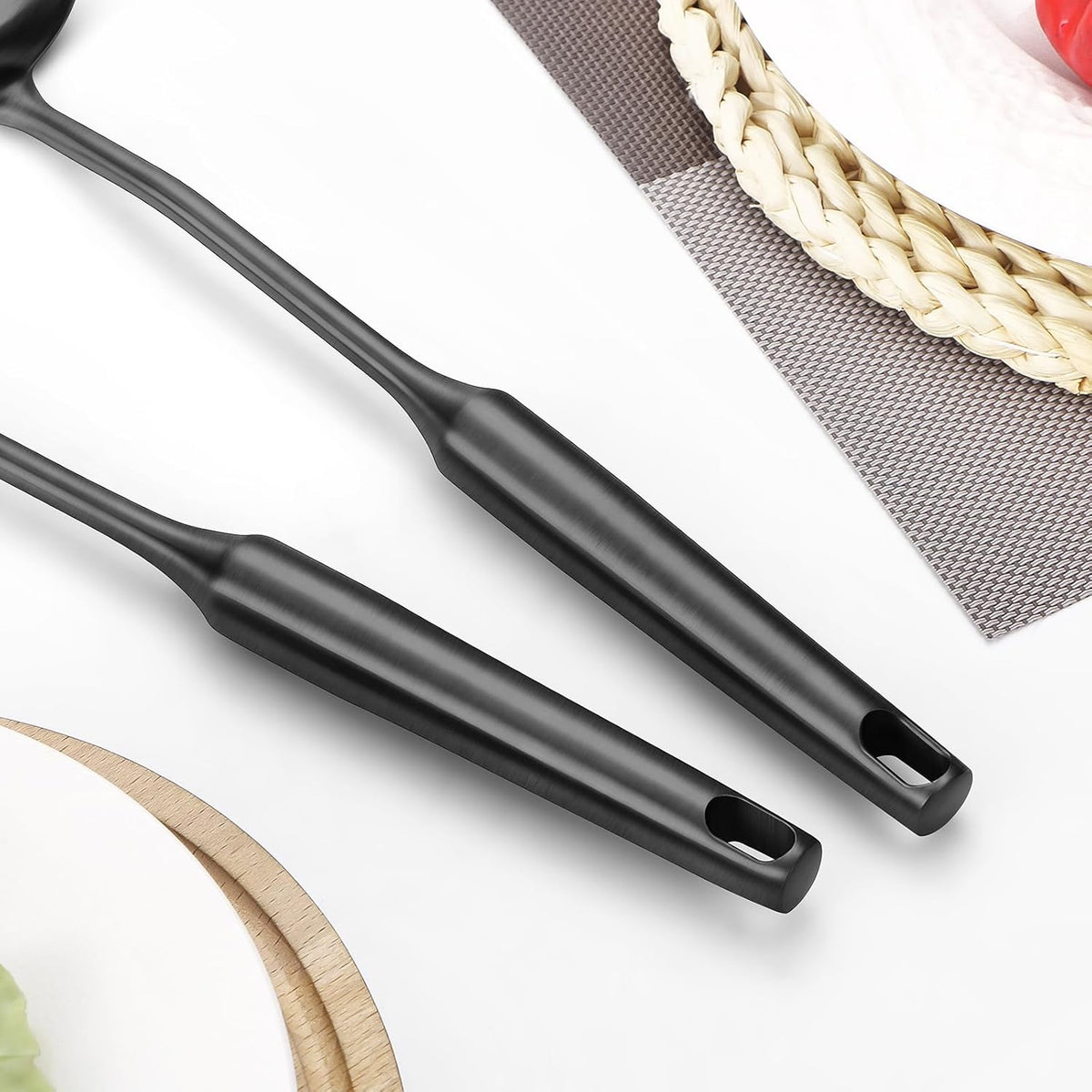 304 Stainless Steel Cooking Utensil,Kitchen Kitchen Utensil with Spatula, Solid Spoon, Ladle