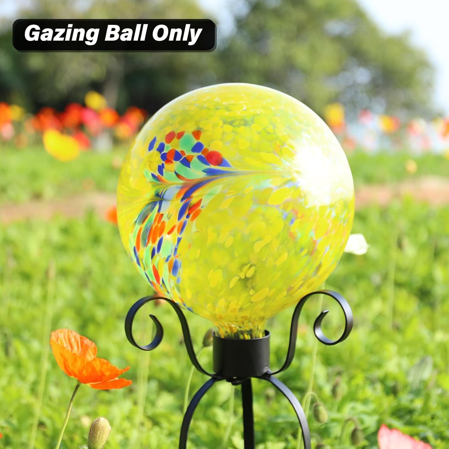 10 Inch Gazing Ball Glass Reflective Garden Globe Outdoor Gazing Globe Yard Ornament for Garden