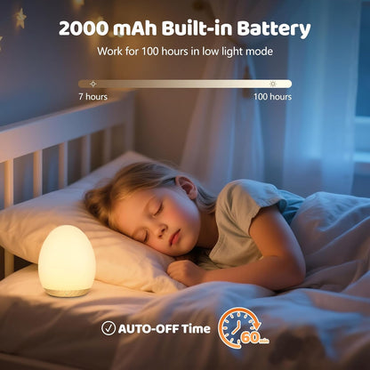 MediAcous Night Lights for Kids Room, Baby Night Light with 7 Colors Changing & Dimming Function