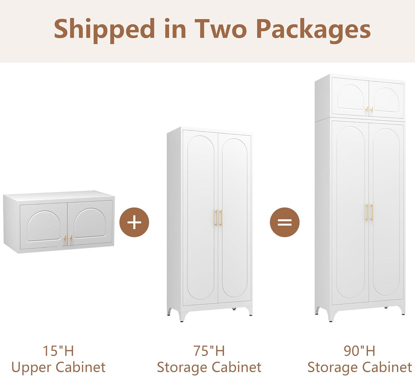Kitchen Pantry Cabinet, 90" Tall Metal Pantry Cabinet, Food Cupboards with Doors and Shelves