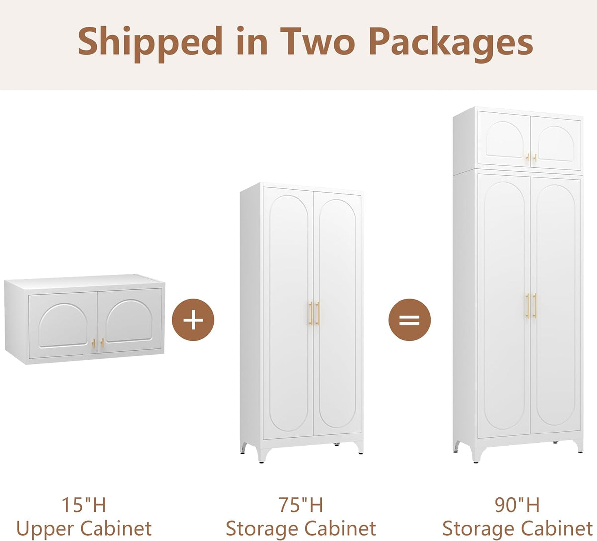 Kitchen Pantry Cabinet, 90" Tall Metal Pantry Cabinet, Food Cupboards with Doors and Shelves