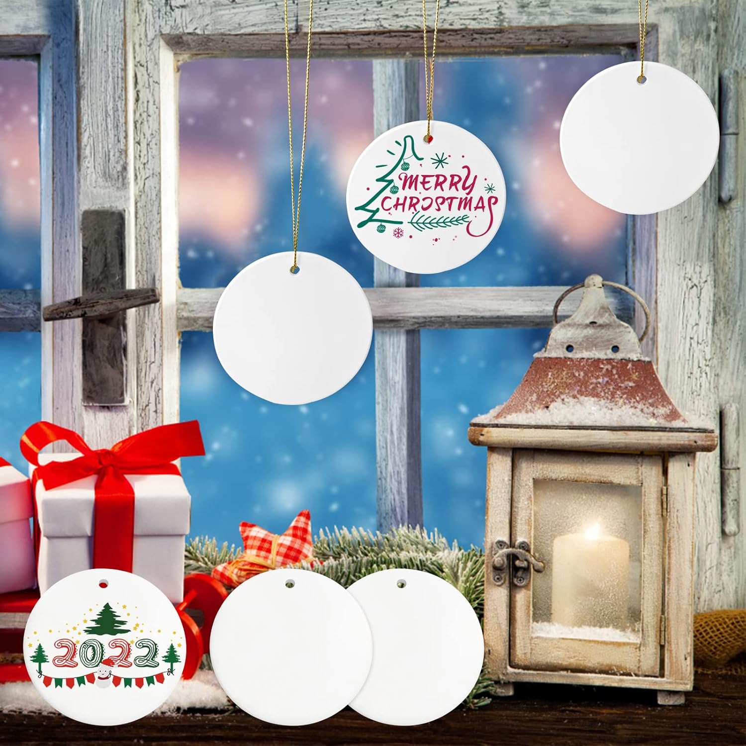 Sublimation Ceramic Ornament Blanks - 25PC Bulk White Round Porcelain Discs for Heat Press Printing