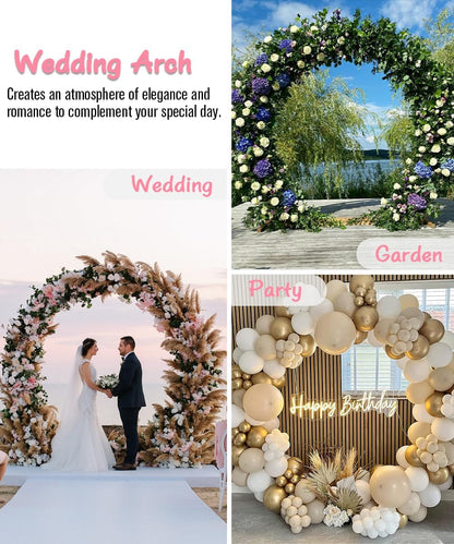 Queension Metal Arch Backdrop Stand 8Ft Wide 7Ft High, Wedding Arch Frame for Wedding Decorations