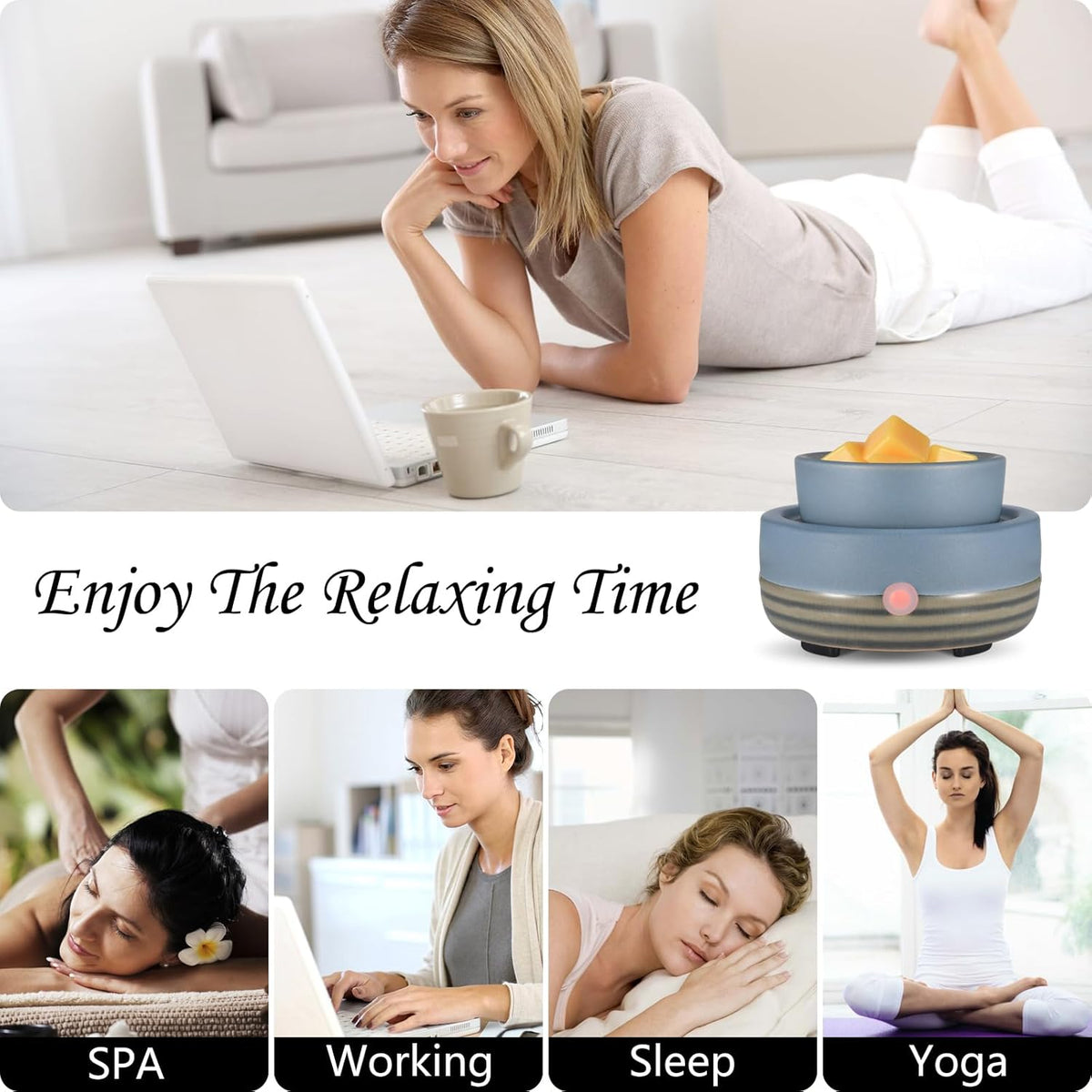 Ceramic Wax Melt Warmer,3-in-1 Electric Wax Warmer,Fragrance Wax Burner Candle Wax Warmer for
