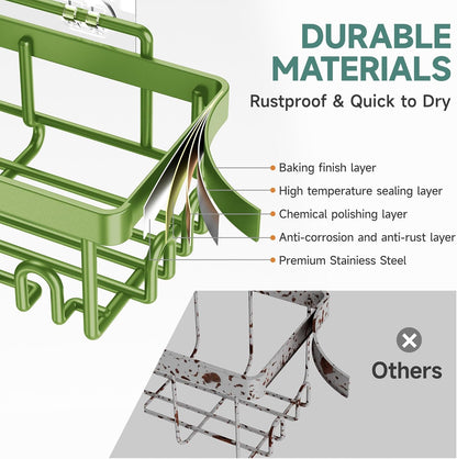 Veken Rustproof & Waterproof Shower Caddy 6-Pack, No Drilling Adhesive Shelves Rack with Soap