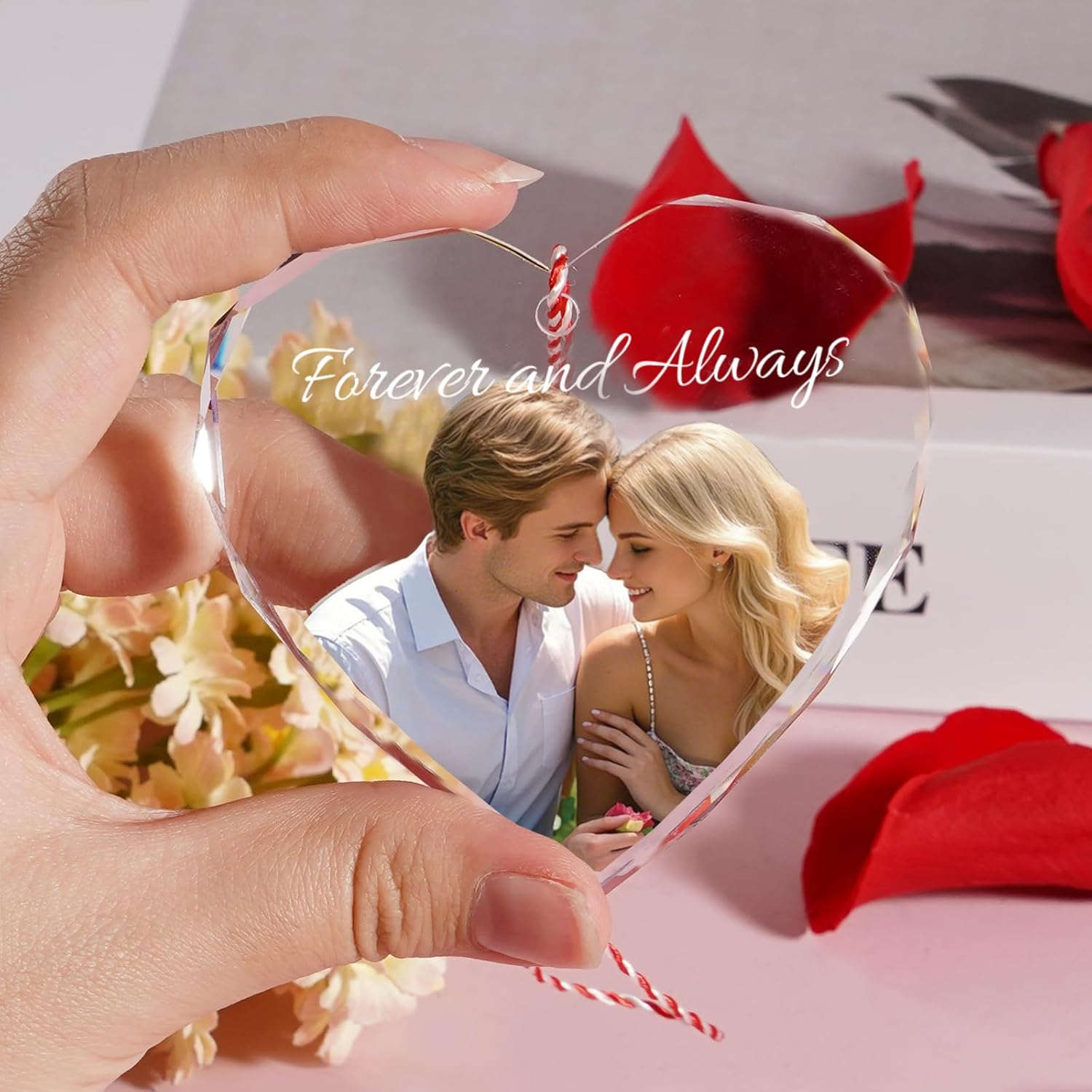 Bemaystar Personalized Crystal Ornaments,Personalized Gifts for Men Women,Customized Gifts for