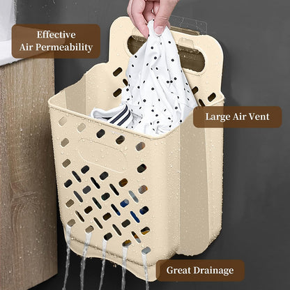 Laundry Basket Hamper,Hanging Wall Collapsible Laundry with Handle,Space-Saving Foldable Storage