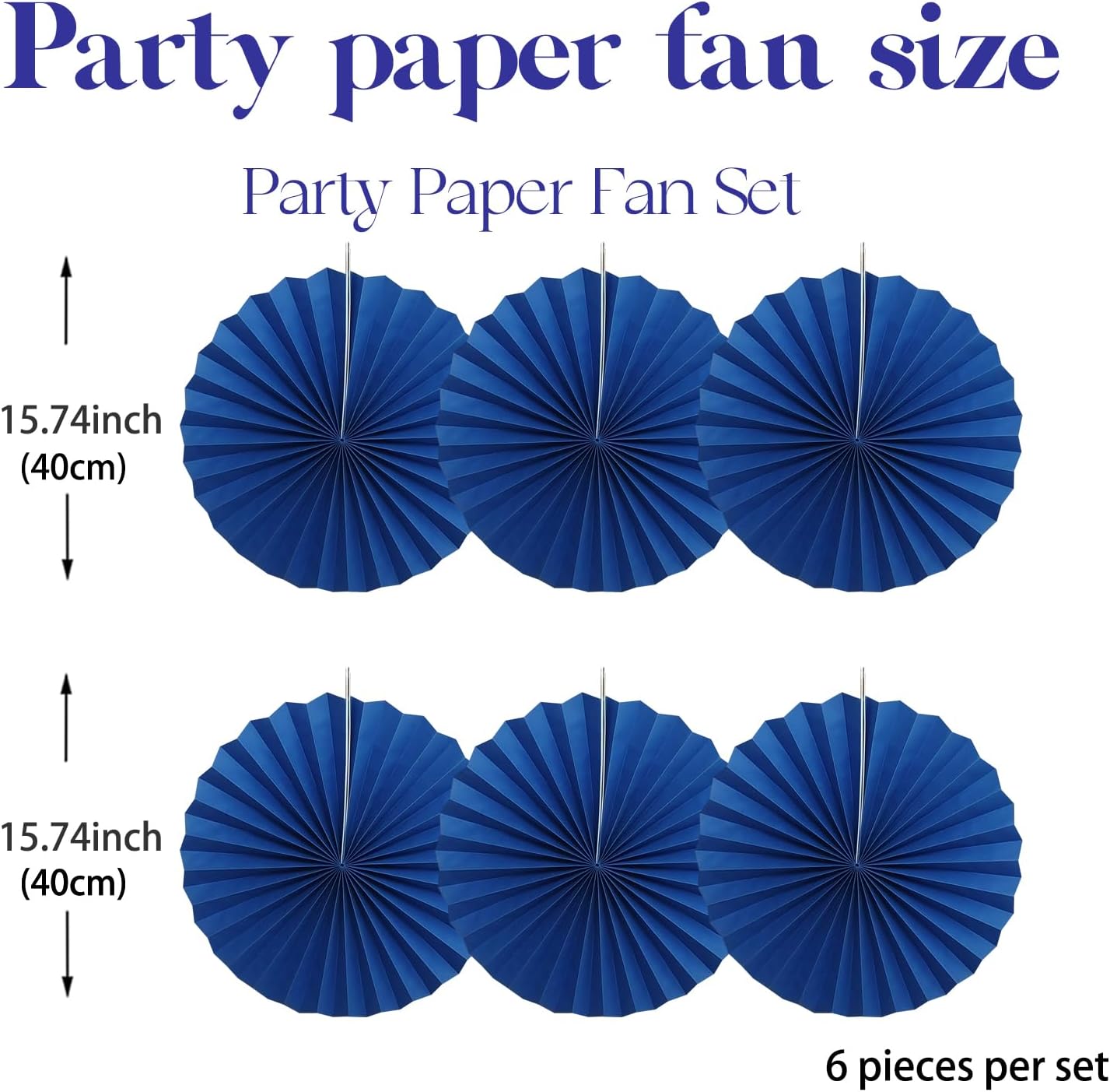 BARTHEW Blue Birthday Decorations,DIY Blue Paper Fans Hanging Decoration ,Party Decorations for