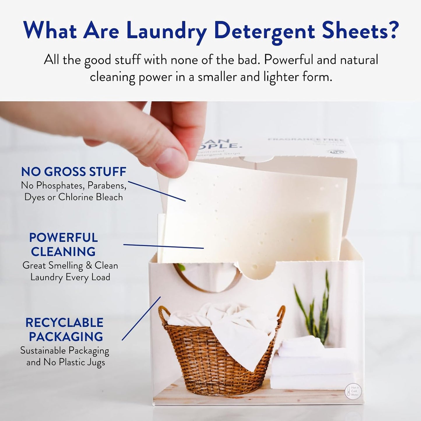 The Clean People Laundry Detergent Sheets - Laundry Soap - Ultra Concentrated, Recyclable