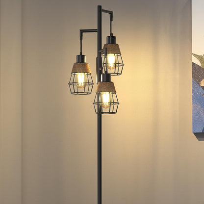 Oneach 68" Floor Lamps for Living Room, Stepless Dimmable Boho Floor Lamp with 3 Bulbs, Tall