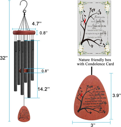 Memgift Memorial Wind Chimes for Outside- Sympathy Gift for Loss of Mom or Dad, Outdoor Keepsake