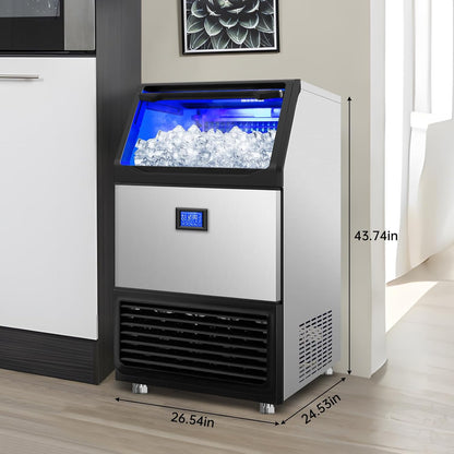 Ice Machine Commercial Ice Maker Machine, 450 Lbs /24H, 200 lbs Bin, Under Counter Built-in or