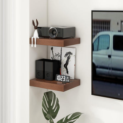 Deep Floating Shelves for Wall | 16 Inch Wide x 12 Inch Deep Floating Shelves Set of 2 | Rustic