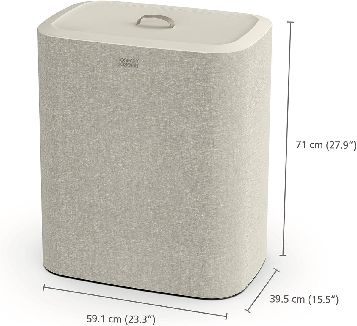 Joseph Joseph Tota 90 liter/23.8 gallon Laundry Hamper Separation Basket with lid, 2 Removable