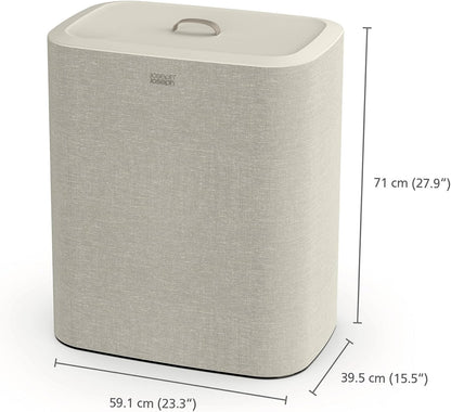 Joseph Joseph Tota 90 liter/23.8 gallon Laundry Hamper Separation Basket with lid, 2 Removable
