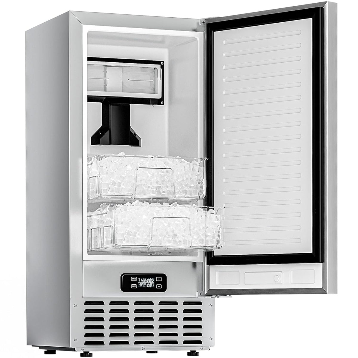 EUHOMY Commercial Under Counter Nugget Ice Maker Machine, 70Lbs/Day, Bulit-in Freestanding Ice