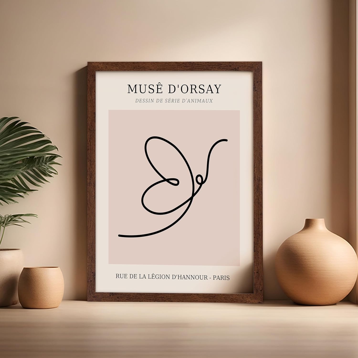 Poster Master Vintage Poster - Retro One Line Butterfly Drawing Print - Butterfly Line Art