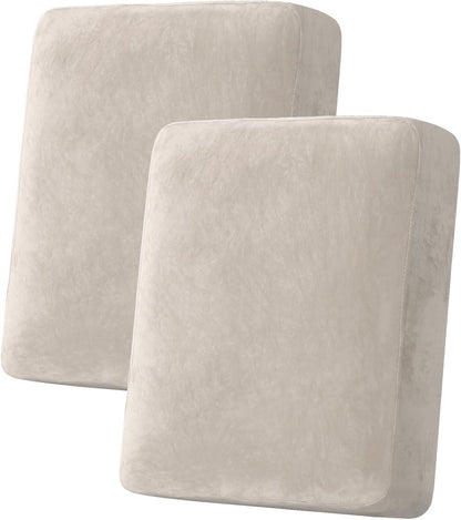 H.VERSAILTEX Velvet Stretch Couch Cushion Cover Plush Cushion Slipcover for Chair Loveseat Sofa