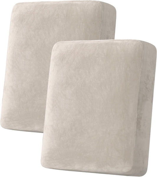 H.VERSAILTEX Velvet Stretch Couch Cushion Cover Plush Cushion Slipcover for Chair Loveseat Sofa