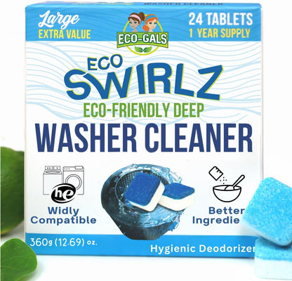 Washing Machine Cleaner and Deodorizing Tablets For Front & Top Load Washers Including H.E. to