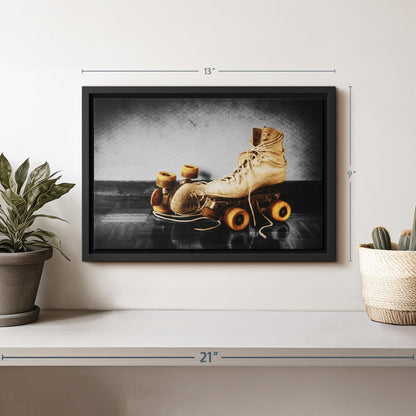 ElephantStock Vintage Skates Pop Wall Art - Horizontal Framed Canvas - 1-Piece Living Room Wall