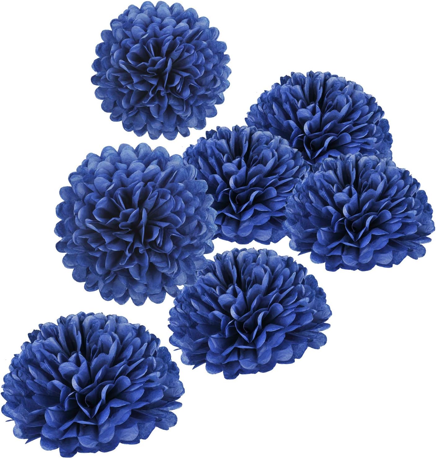 MISU 10" Navy Blue Tissue Pom Poms DIY Tissue Paper Flowers for Birthday Wedding Baby Shower Tea