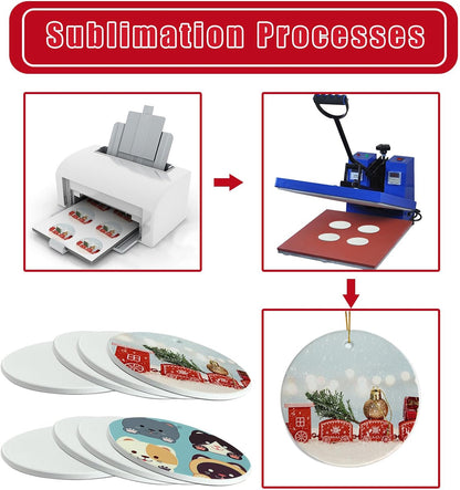 Sublimation Ornament Blanks, 3" White Ceramic Ornaments Personalized Easter Ornaments Sublimation