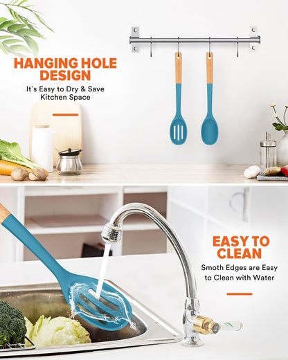 Silicone Cooking Spoons, Great for Scooping Sides and Serving Hearty Stews, BPA-Free Matte