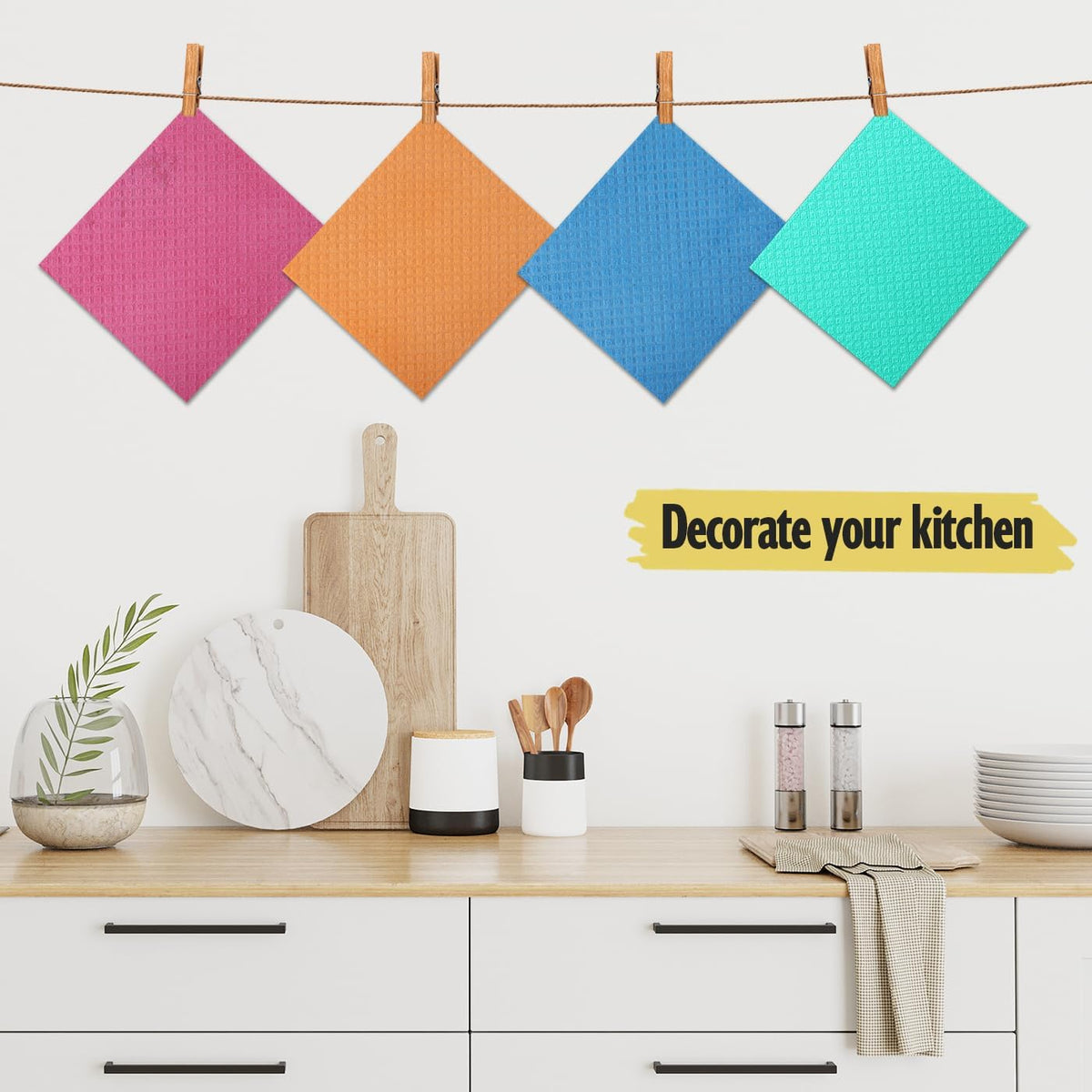 Swedish Dishcloths - 10 Pack Reusable Kitchen Dishcloths - Ultra Absorbent Dish Towels for Washing