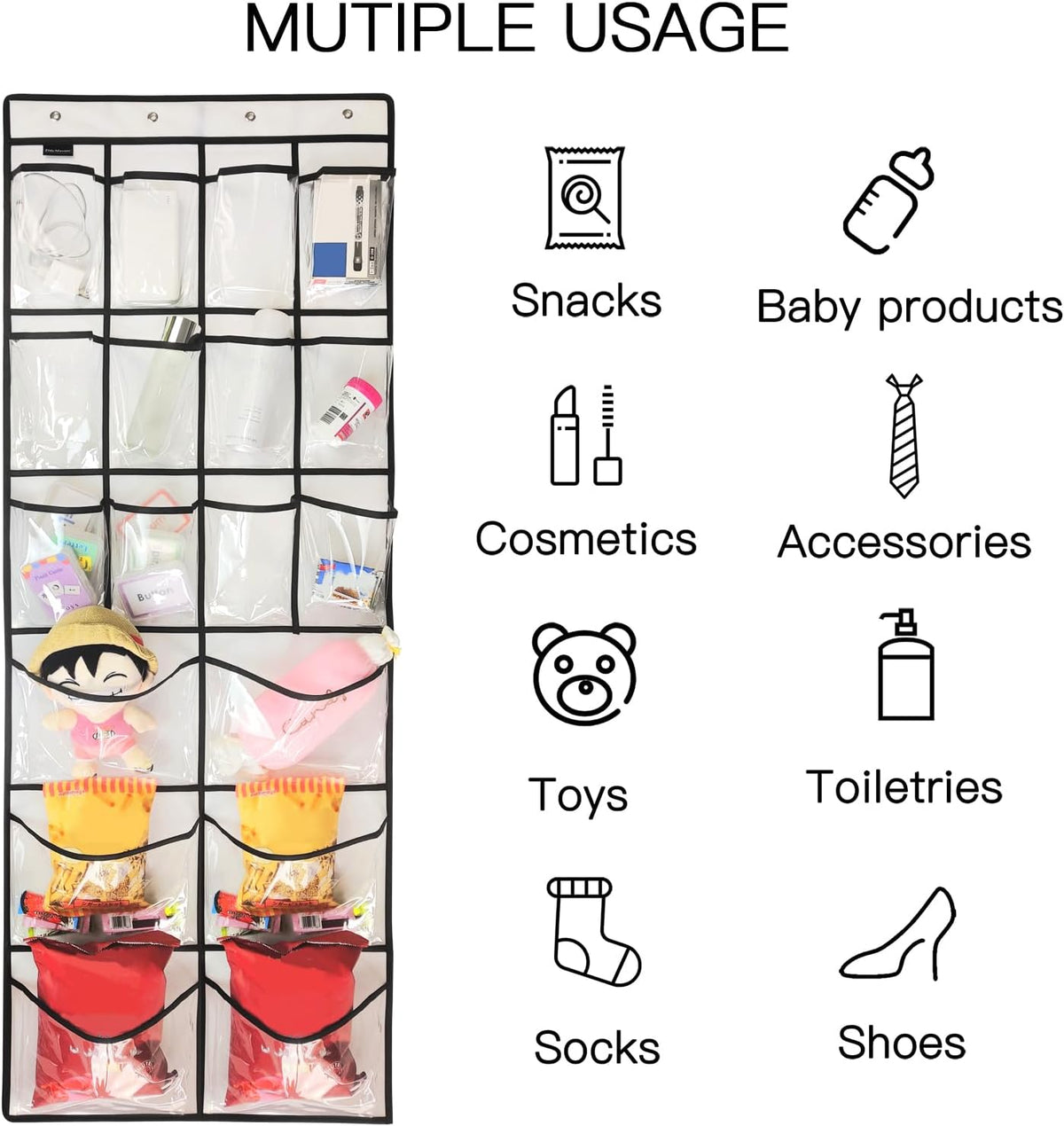 Extra Large Hanging Crystal Clear Over Door Shoe Organizers, Closet Shoe Organizer Shoe Rack