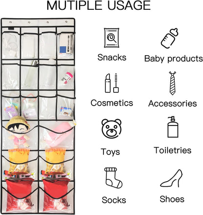 Extra Large Hanging Crystal Clear Over Door Shoe Organizers, Closet Shoe Organizer Shoe Rack