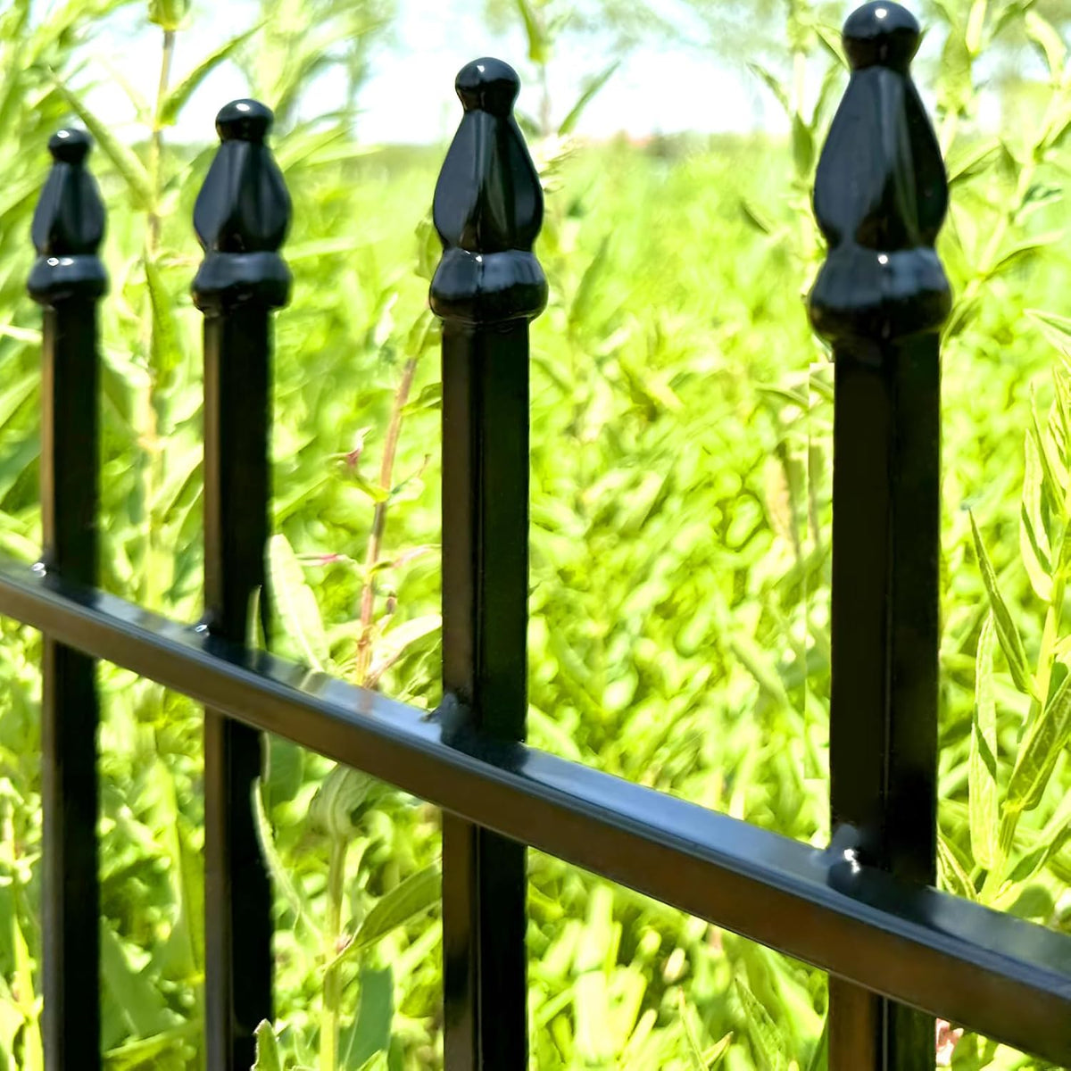 Metal Garden Fence 32 inch H x 24 inch W (5 Panels, Total Length 10 ft) No Need Dig Outdoor