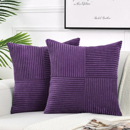 Fancy Homi 2 Packs Purple Decorative Throw Pillow Covers 20x20 Inch for Living Room Couch Bed
