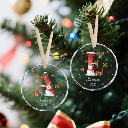 Personalized Christmas Ornaments with Names, Name Ornaments for Christmas Tree, Custom Snowman